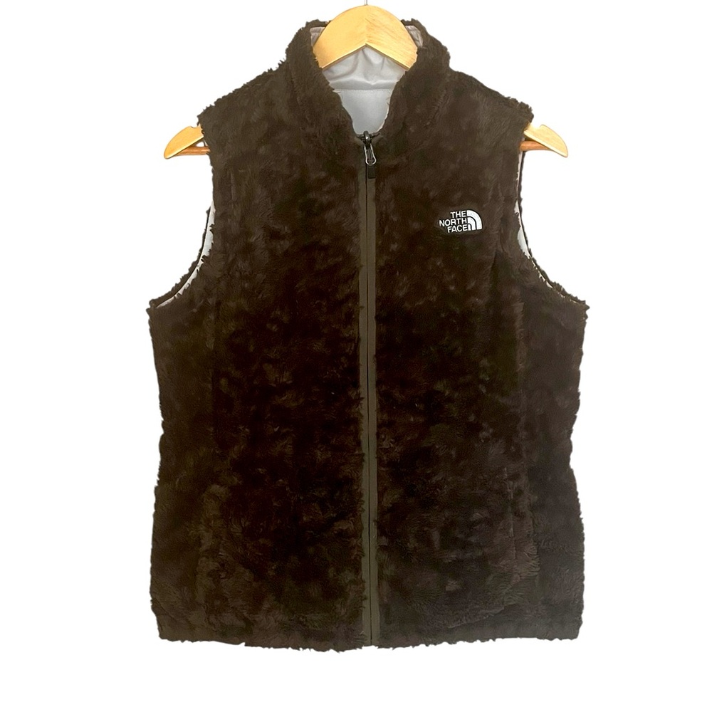 The North Face Brown Faux Fur Fleece Vest